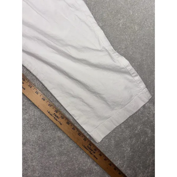 vineyard‎ vines womens white linen pull on pants Cropped Pockets - Image 8