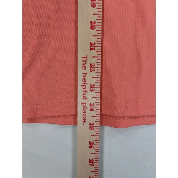 US Polo Assn Womens Coral Pink 3/4 Sleeve Cotton Scoop Neck Top Small Logo - Image 7