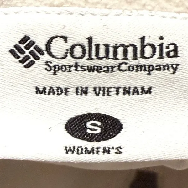 Columbia Womens White Full Zip Fleece‎ Vest Chevron Quilted Small Pockets - Image 6