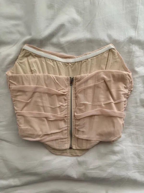 Cream Mesh Corset Pink - Image 2