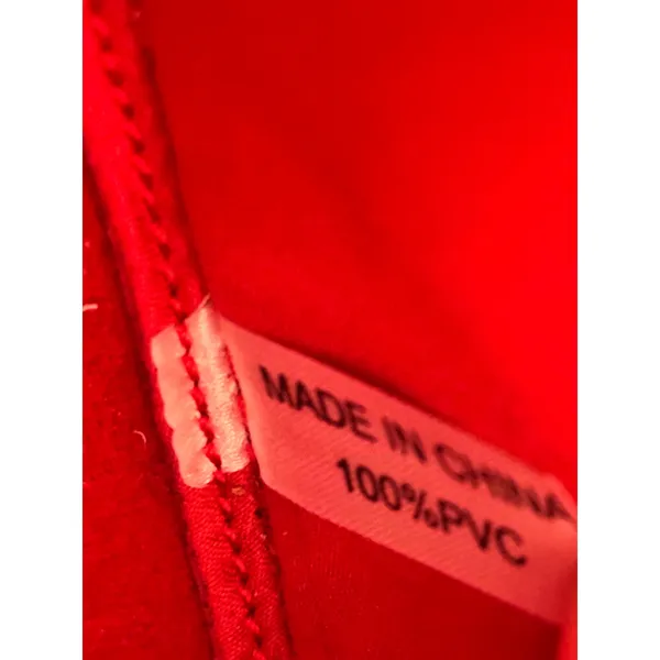 Red Faux Lizard‎ Pleated Fan Handbag Crossbody Half Moon Satchel Gold Hardware - Image 7