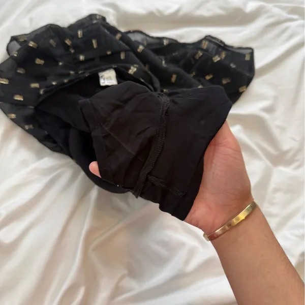 Zara Black Mini Skirt with Gold Accents - Image 3
