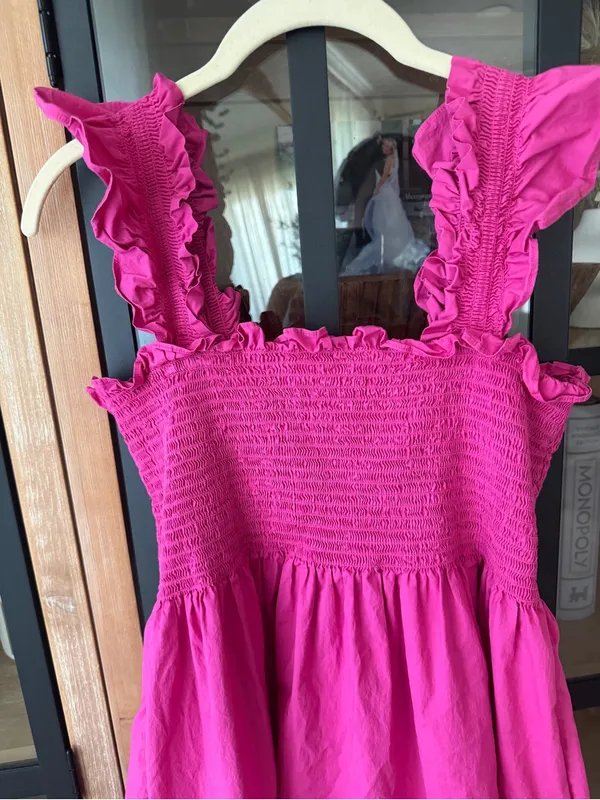 Hill House poppy Nap dress midi Ellie pockets tiered ruffle poplin cotton smock - Image 3
