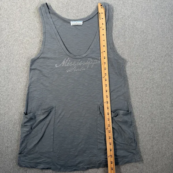 College Couture Mississippi State Tank Top Women's LG Gray Rhinestone Pockets - Image 6