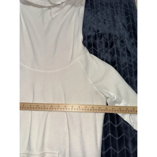 LULULEMON Don't Hurry Be Happy Pullover ivory Fleece Cowl Neck Rare Sz 6 - Image 6