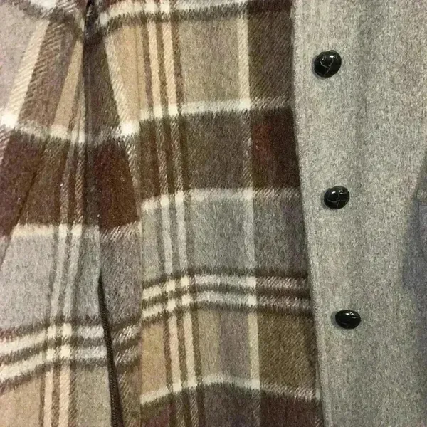 Vintage M Linman wool Burberry pattern Coat Brown - Image 5