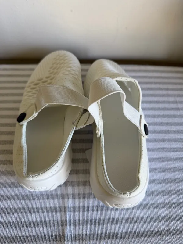 Women's White Open Heel Strap Mesh Shoe Size 39 aka 8 #260858 - Image 7