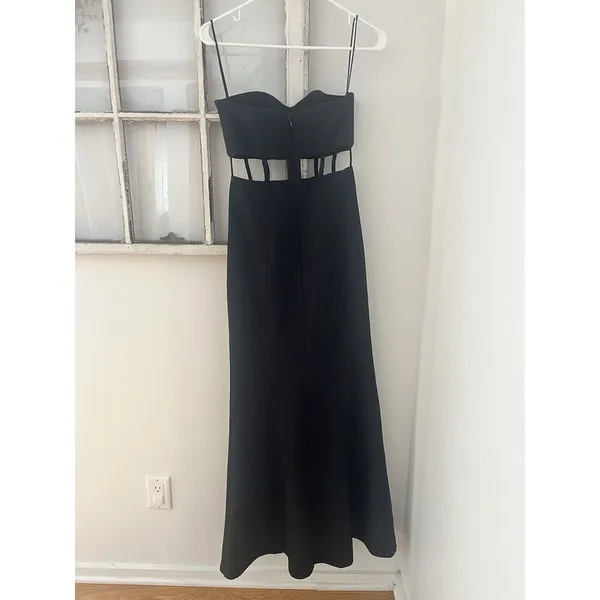 Cinq à Sept $695 Silk‎ Designer Annalie Gown Leg Slit Cut Out Size 0 - Image 6