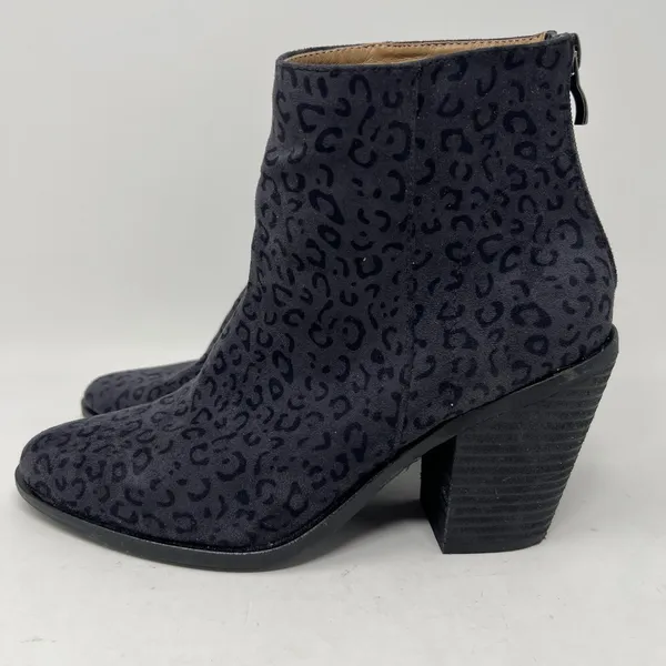 Vintage Havana Rook Black Cheetah‎ Zip Up Ankle Booties Boots Women's Size 7.5 - Image 4