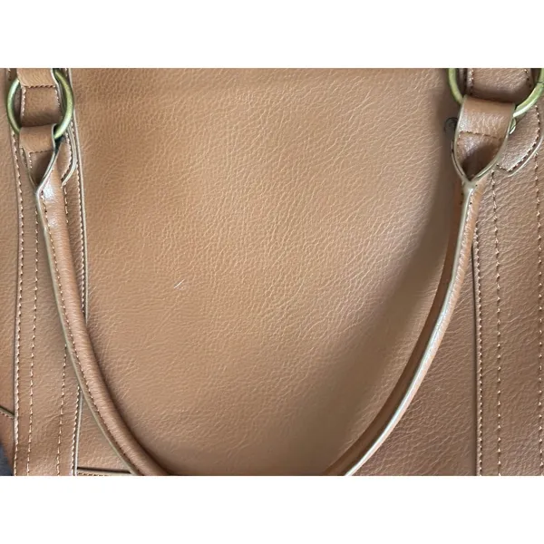 Frye Tote Bag Vegan Leather Camel Brown Large Oversized Carryall Faux Leather - Image 4