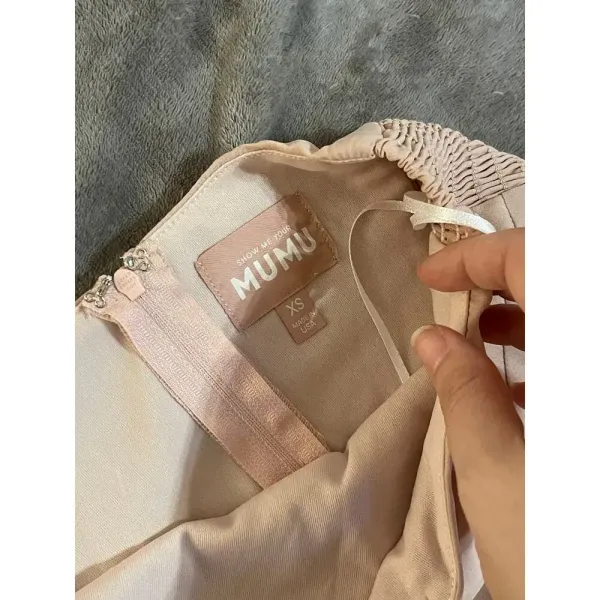 Show Me Your Mumu NWOT Shannon One Shoulder Formal Dress Maxi Size XS Dusty Blush Crisp - Image 6