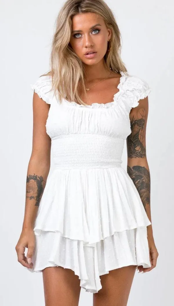 Princess Polly Love Galore Romper White - Image 4