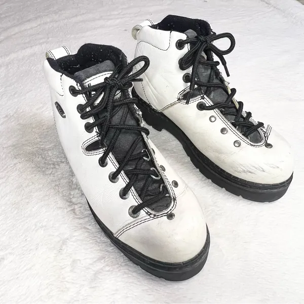 Vintage Y2K Lugz White Leather Combat Boots Women’s Size 8.5 - Image 3