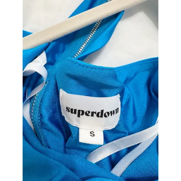 Superdown Lucy Bodycon Mini Dress Blue Bodycon Sleeveless Racerback Size S - Image 4