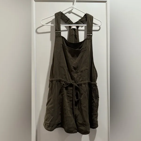 Aritzia Wilfred Free Beatriz Green Overalls Romper‎ Size L - Image 2