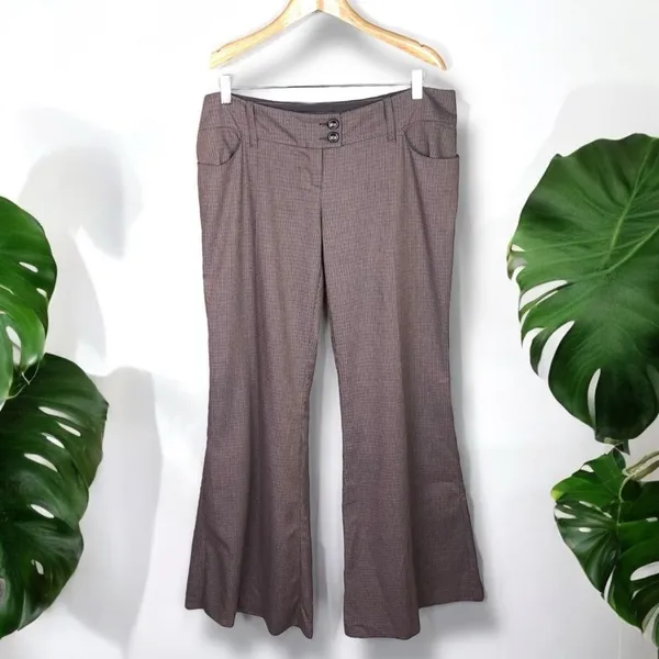 Maria Bianca Nero 🆕 Mariagrazia Panizzi Plaid Wide Leg Flare Pants Made in Italy - Image 5