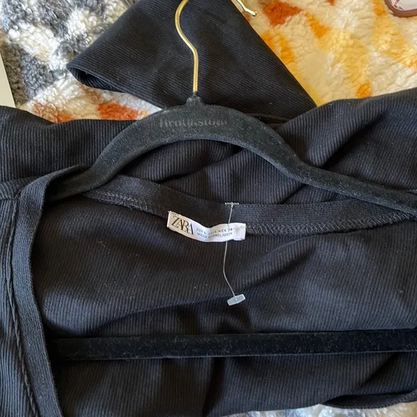 Zara Nwt Black Ribbed One Button Closure Cardigan Bloggers Fav Large - Image 9