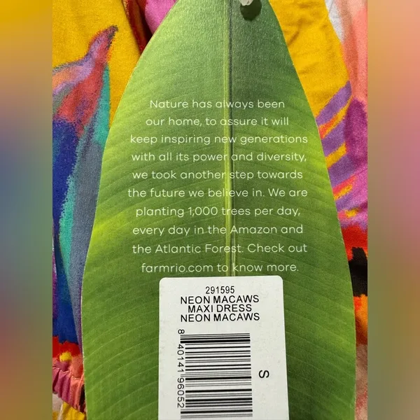 NWT FARM RIO Neon Macaws Maxi Dress Small - Image 5