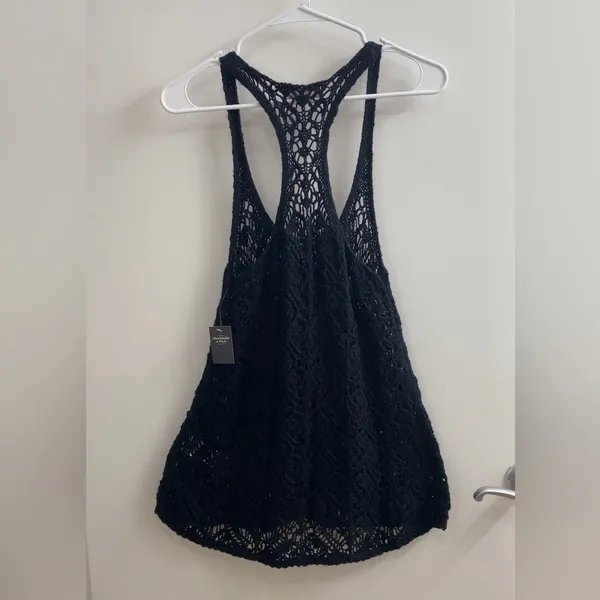 Abercrombie Black Crochet Cover-Up Tank Top Size XS - Image 2