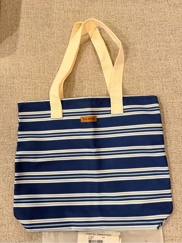 NIB Parke x Shopbop denim stripe tote bag limited edition sold out style - Image 6