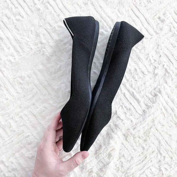 Rothy’s The Point Black Knit Flats Sustainable Washable - Image 4