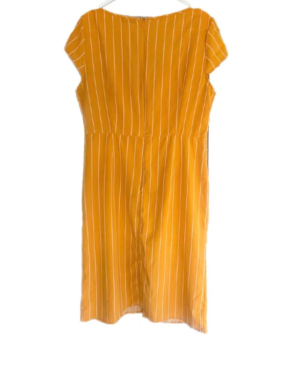 Yellow SHEIN white striped sundress - Image 5