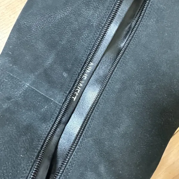 NINE WEST Black Suede Flat Riding Boot Size 8.5M Pointed Toe - Image 14
