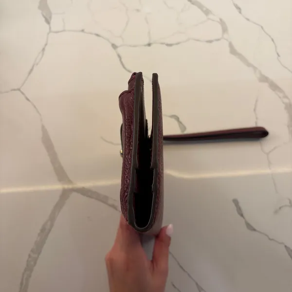 Kate Spade Burgundy Pebbled Leather Wristlet Wallet - Image 6
