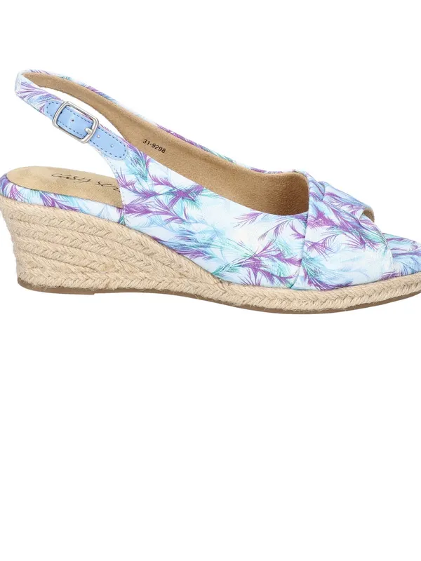 Easy Street Devlin Espadrille Wedge Womens Size 7.5 Casual Sandals blue purple - Image 2