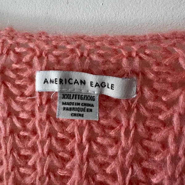 American Eagle Adorable‎ Chunky Knit Oversized V Neck Sweater Multicolor - Image 4