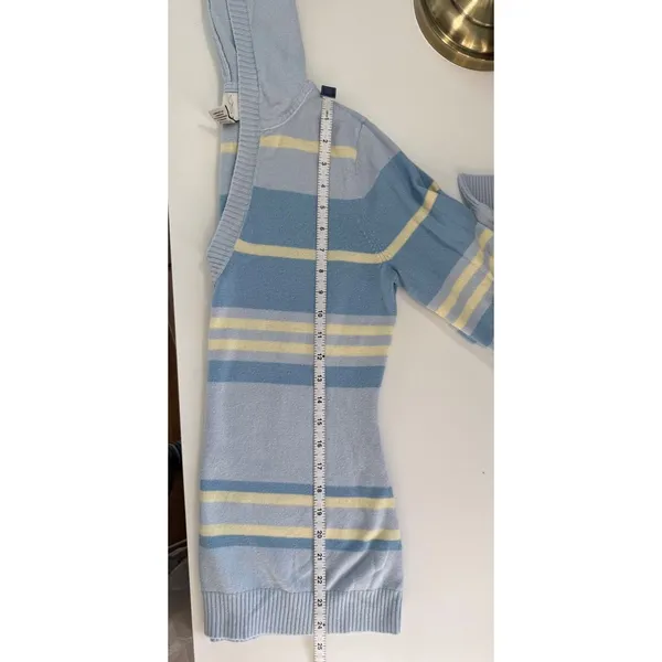 Joie Blue Striped Knit V-Neck Pullover Hoodie Sweater XS NWOT‎ CNO10011 Nautical - Image 7