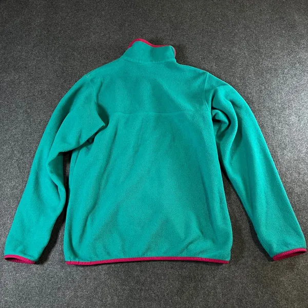 Patagonia Synchilla Fleece Pullover Teal Pink Trim Snap-T Women's Large - Image 2