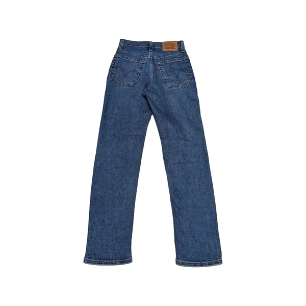 Levi's Wedgie Straight Jeans Medium Wash Blue Womens 24 High Rise Baggy Relaxed - Image 3