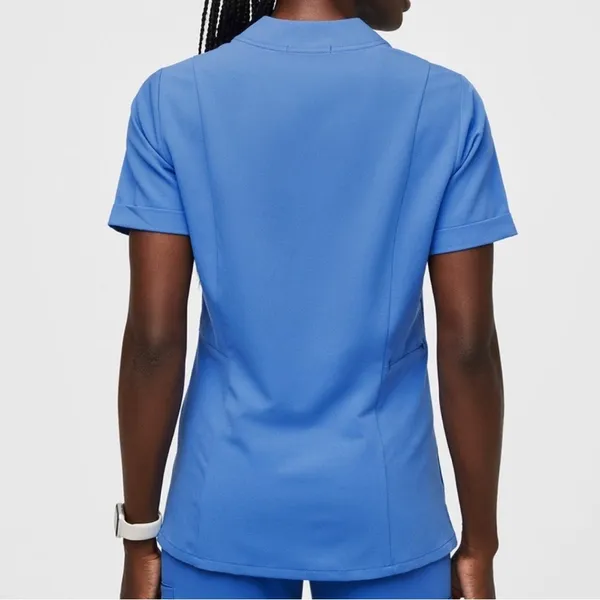 Figs Siaya Capri Blue V Neck Scrub Top‎ XXS - Image 2