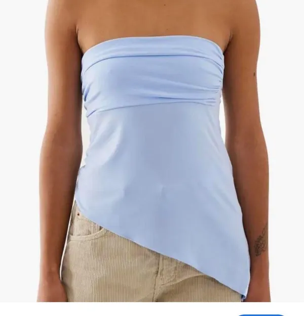 Urban Outfitters Pale Yellow Butter Strapless Top L - Image 4