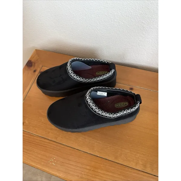 KEEN Women's Black Suede Platform Mule Clogs Slip-On Embroidered Trim Sz 8.5 - Image 2