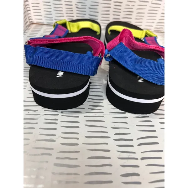 New Nine West Tomoro 2 Womens Platform Sandals Multicolor Strappy Neon Size 8M‎ - Image 6