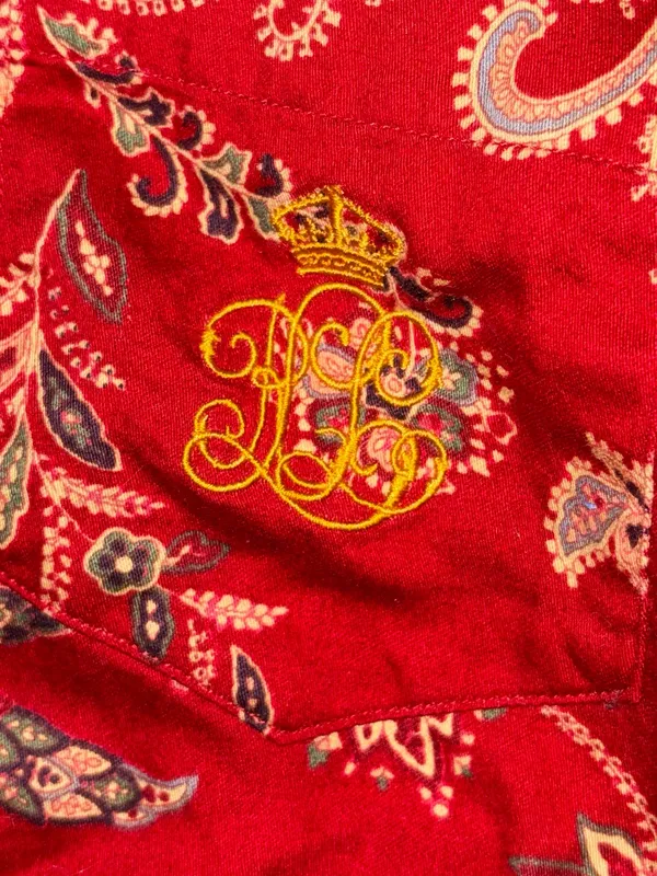 LRL Ralph Lauren Pajama Set Womens M Paisley Floral Old‎ Money Comfort Cozy - Image 3
