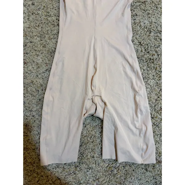 Spanx Open-Bust Mid-Thigh Bodysuit Shapewear Nude Beige - Image 9