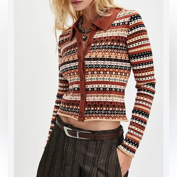 NWT Free People Oak And Pine Cardigan in Brown - Image 2