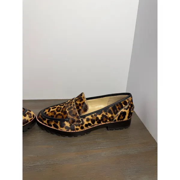 Vince Camuto Leopard Calf Hair Lug‎ Sole Loafers Size 7 New Statement - Image 3
