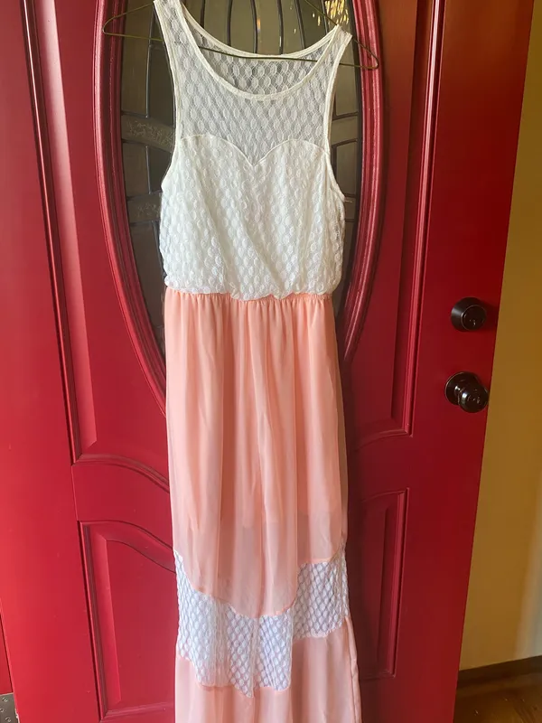 No Boundaries Dress Women’s White and Salmon - Image 2