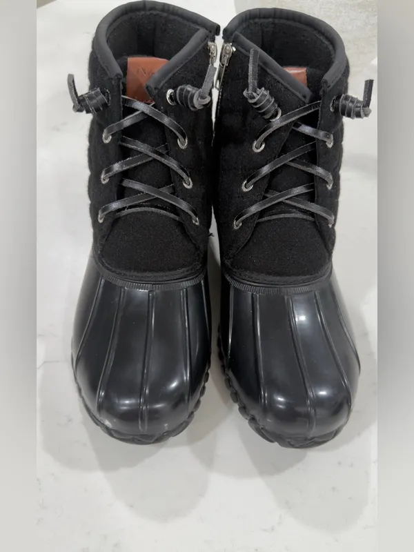 Nautica Black Quilted Short Rain Boots - Image 3