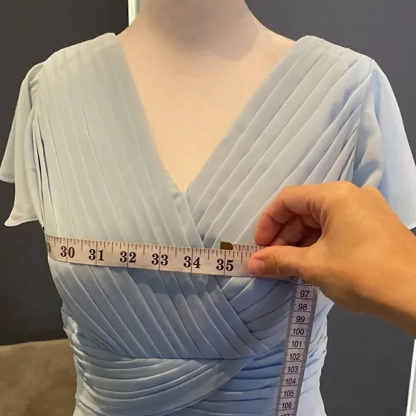 Women’s Blue Chiffon Full Length Bridesmaid Prom Party Dress Size 6 NWOT - Image 9