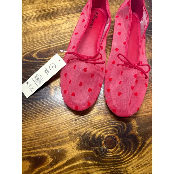 No Boundaries‎ Red Mesh Pilka Dot Flats Size 10 - Image 4