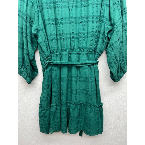 Lauren Conrad Puff Sleeve 1/2 Button Plaid Dress Womens XXL Brunch Party Event - Image 10