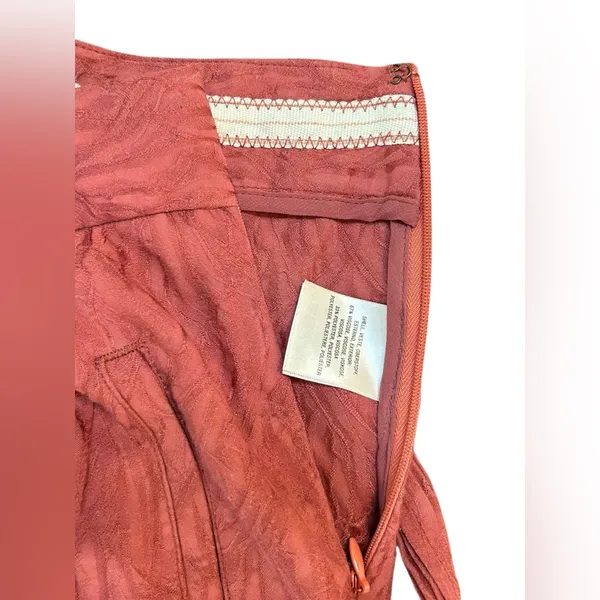 Anthropologie EttTwa Aubade‎ Mauve Tie Waist High Rise Textured Cropped Pants 4 - Image 7