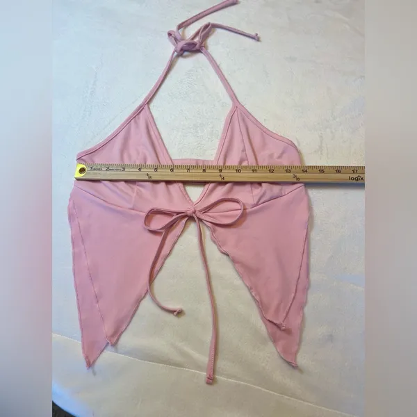Pink Tie-Front Mini skirt and top set Size‎ Medium - Image 7