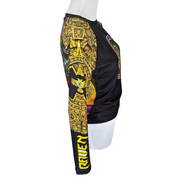 Raven Fightwear Quetzalcoatl Aztec Rashguard Size M BJJ MMA Grappling - Image 3