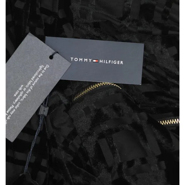 NWT Tommy Hilfiger Womens Burnout Velvet Plaid Dress A1IK2KLA Black 6 - Image 7